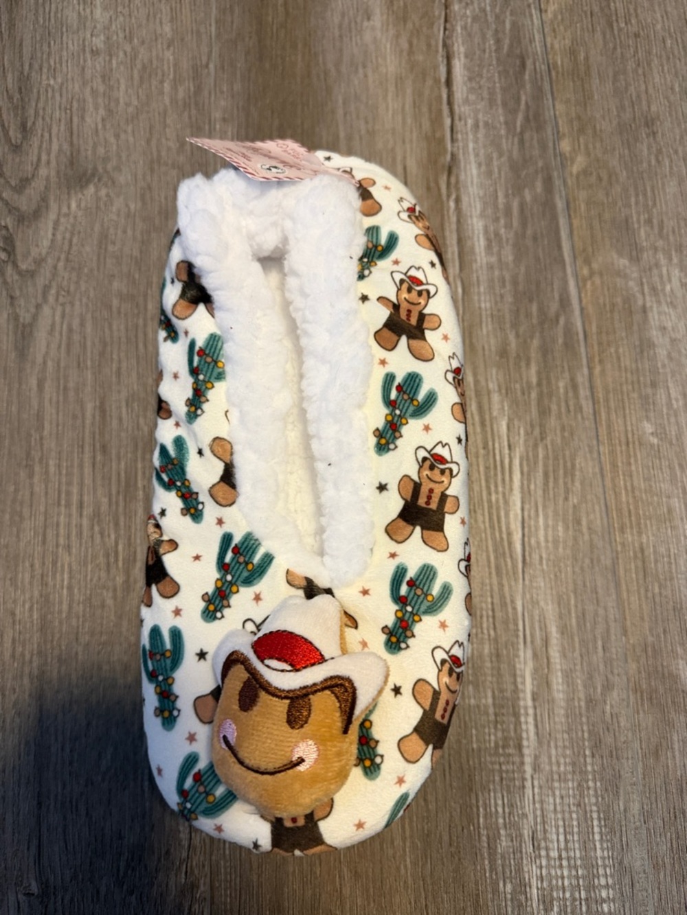 Women’s Cream Gingerbread Cowboy Plush Slipper